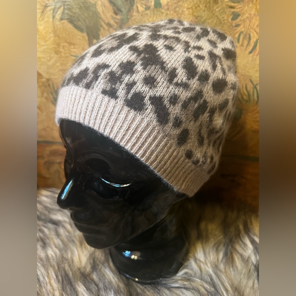 NWT leopard print beanie